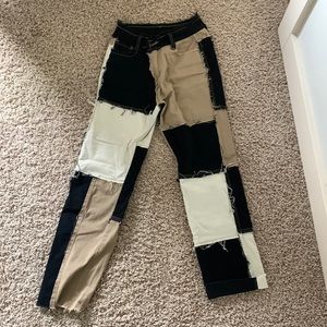 patchwork jeans